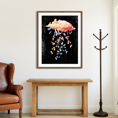 AUTO-MOCKUP ROOM | Falling Dollars Wall Art