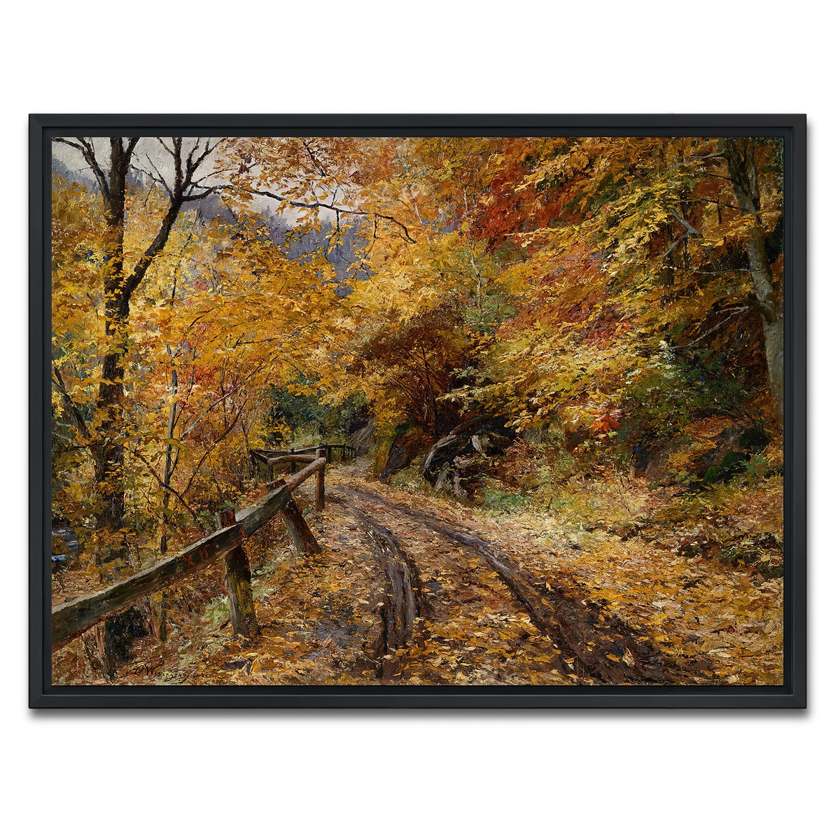 AUTO-MOCKUP WHITE | Falling Leaves | 1 Piece | Black Framed Canvas | group=4x3