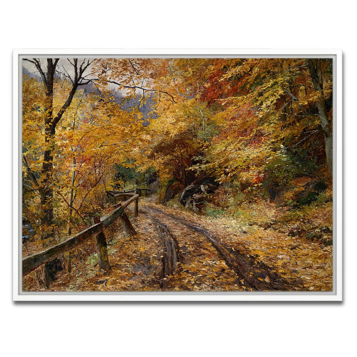 AUTO-MOCKUP WHITE | Falling Leaves | 1 Piece | White Framed Canvas | group=4x3