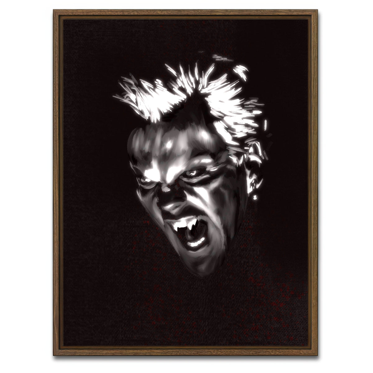 AUTO-MOCKUP WHITE | Fangs Out | 1 Piece | Walnut Framed Canvas | group=3x4