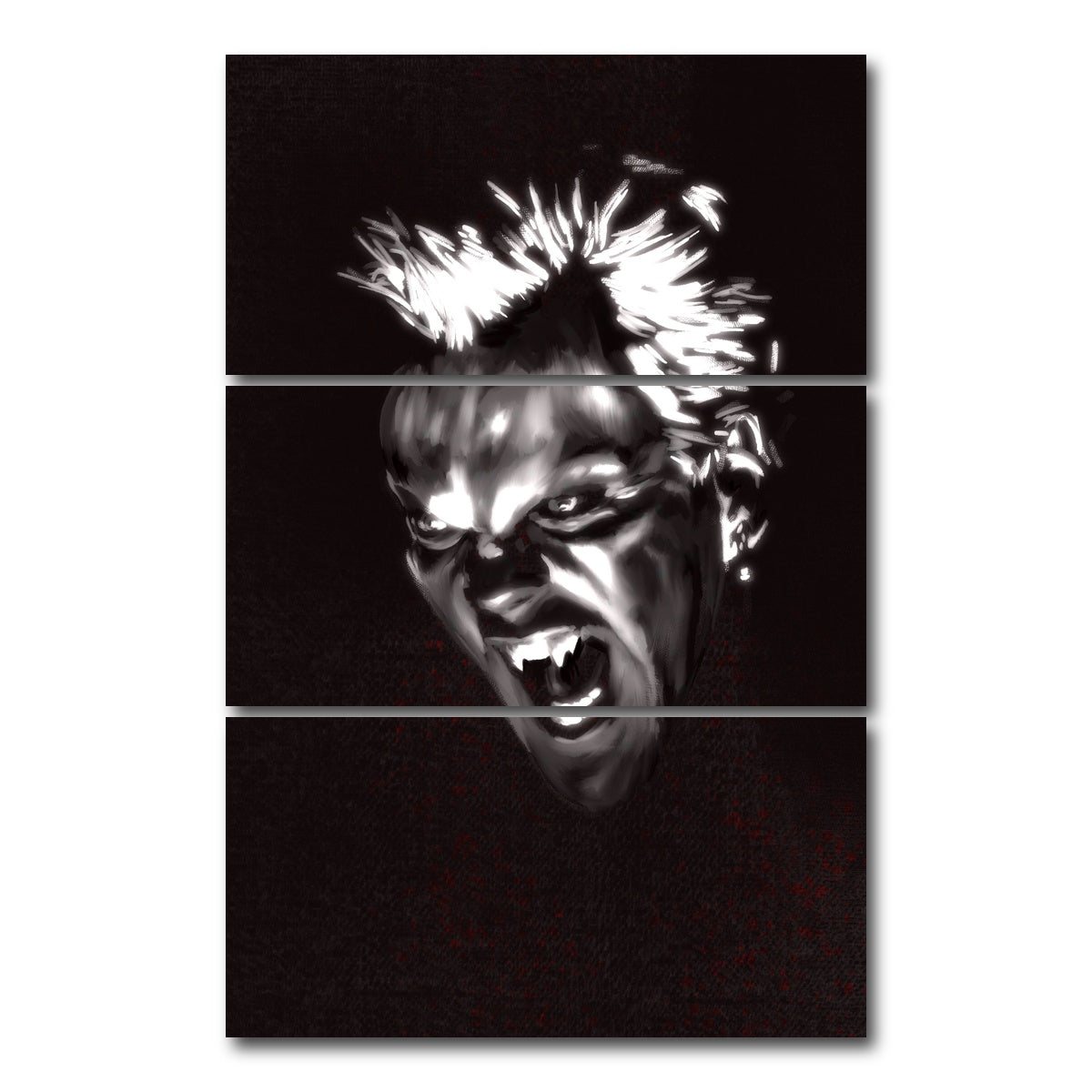 AUTO-MOCKUP WHITE | Fangs Out | 3 Piece | Gallery Wrap Canvas | group=12x24_stacked