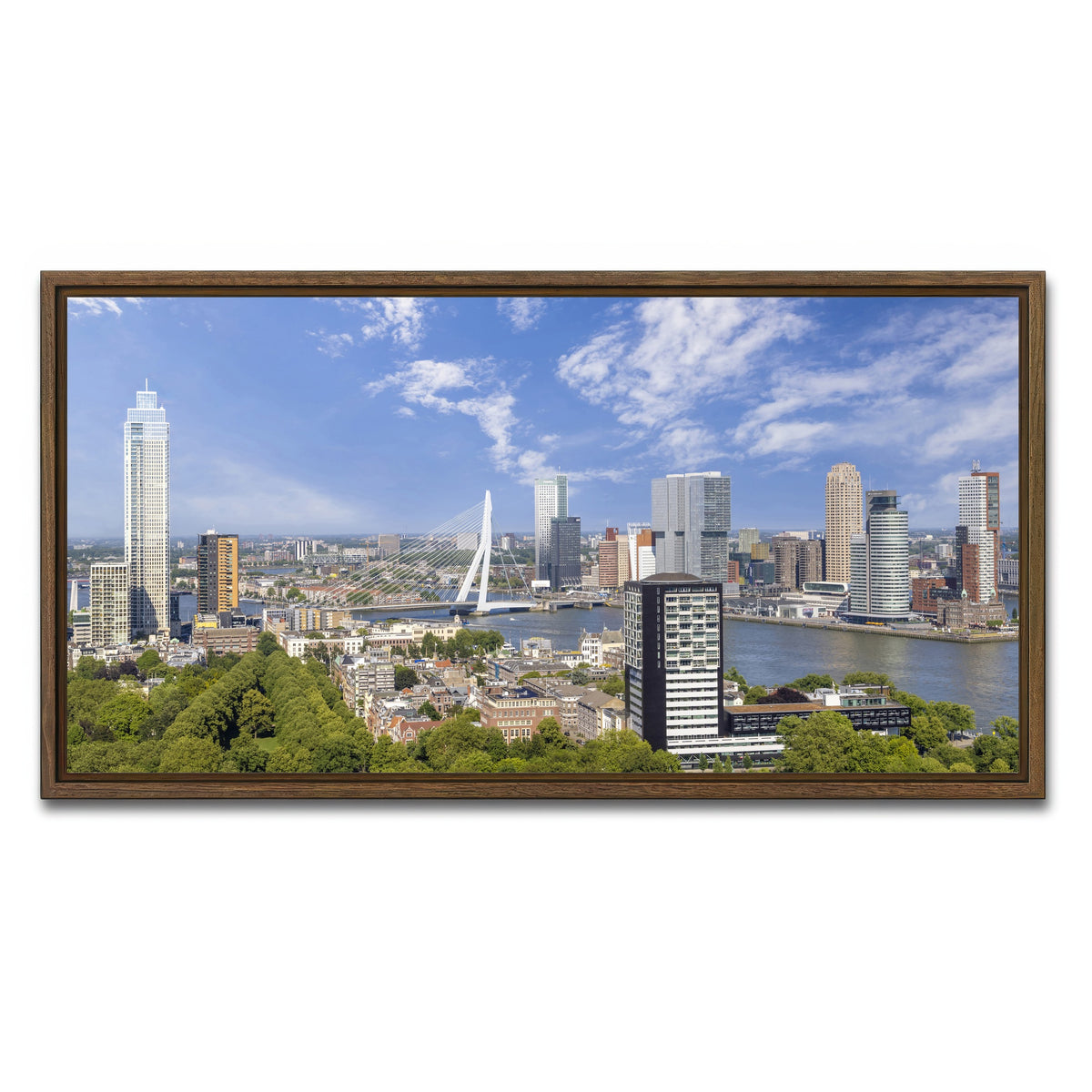 AUTO-MOCKUP WHITE | Fantastic Rotterdam Impression | 1 Piece | Walnut Framed Canvas | group=2x1