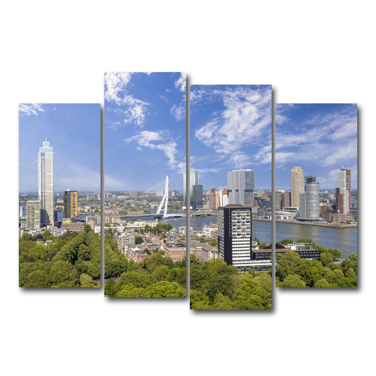 AUTO-MOCKUP WHITE | Fantastic Rotterdam Impression | 4 Piece | Gallery Wrap Canvas | group=4_normal