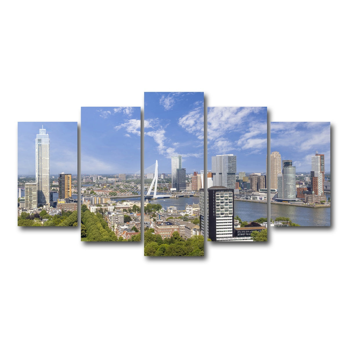 AUTO-MOCKUP WHITE | Fantastic Rotterdam Impression | 5 Piece | Gallery Wrap Canvas | group=5_normal
