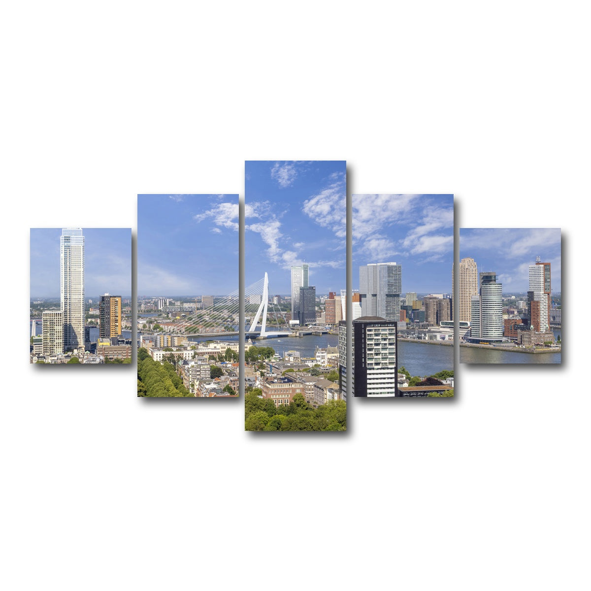 AUTO-MOCKUP WHITE | Fantastic Rotterdam Impression | 5 Piece | Gallery Wrap Canvas | group=5_short
