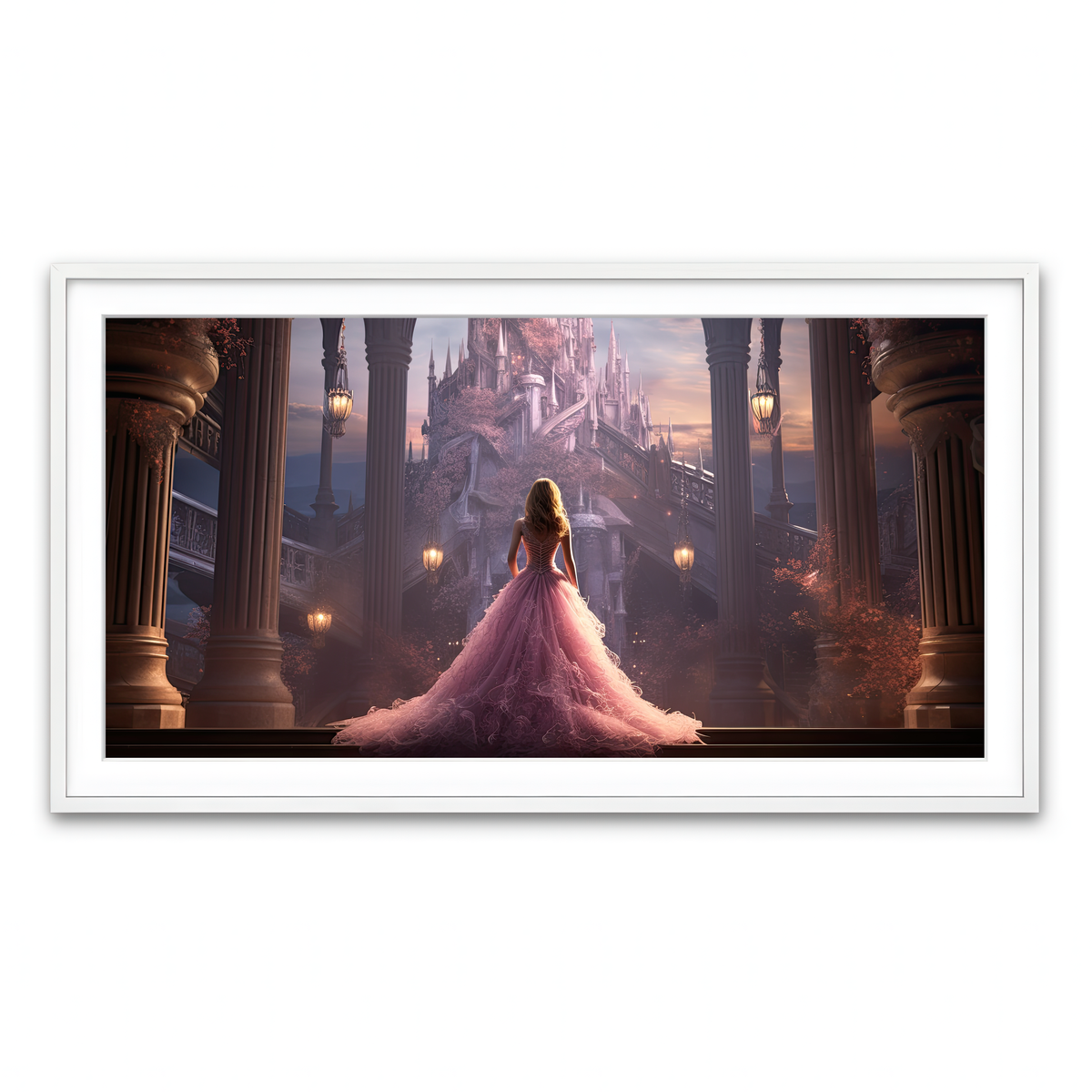 Framed Print 2x1 White