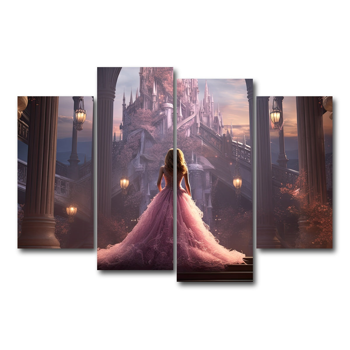 AUTO-MOCKUP WHITE | Fantasy Princess | 4 Piece | Gallery Wrap Canvas | group=4_short
