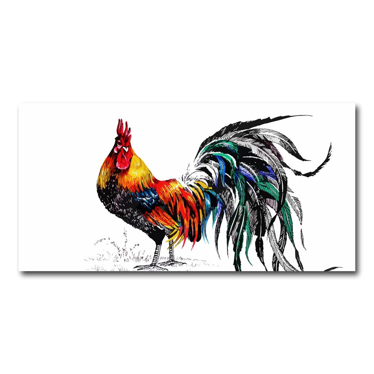 AUTO-MOCKUP WHITE | Farm rooster | 1 Piece | Gallery Wrap Canvas | group=2x1