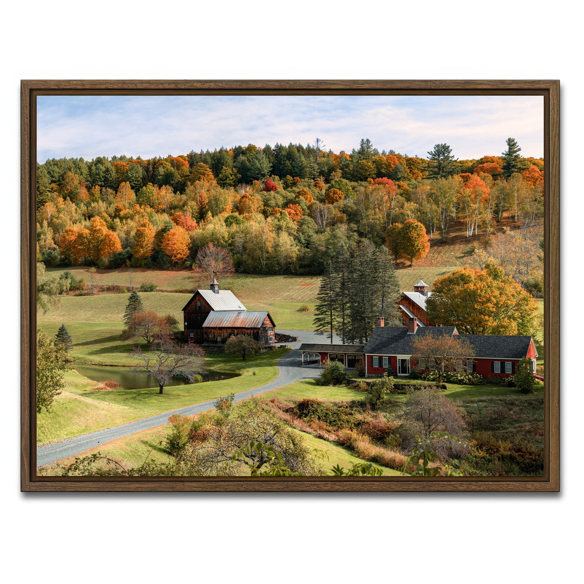 AUTO-MOCKUP WHITE | Farmstead Panoramic | 1 Piece | Walnut Framed Canvas | group=4x3