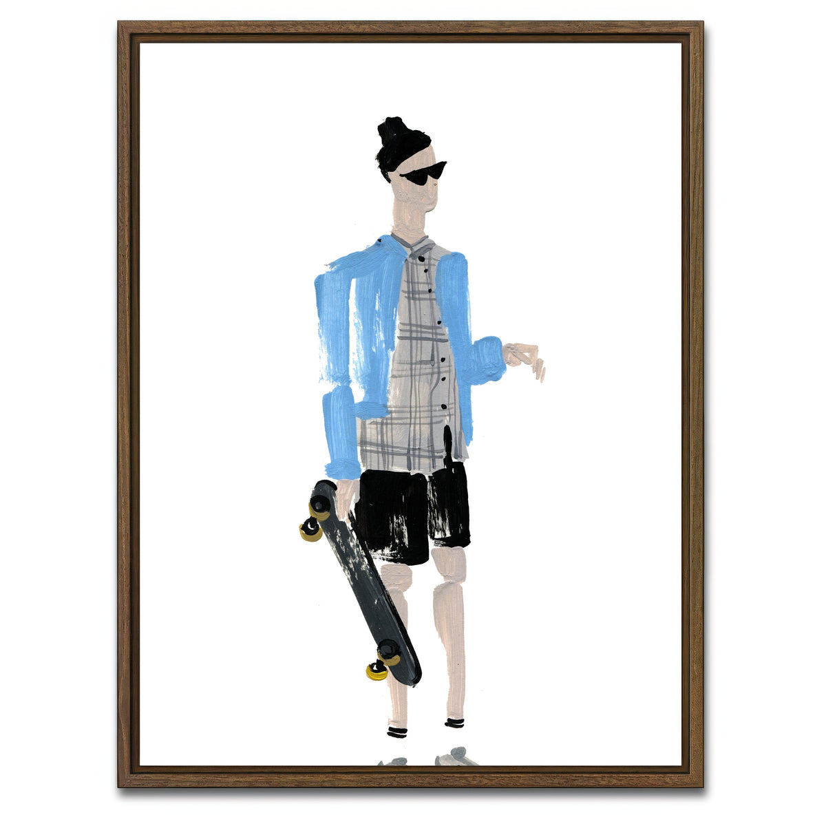 AUTO-MOCKUP WHITE | Fashion 3 | 1 Piece | Walnut Framed Canvas | group=3x4