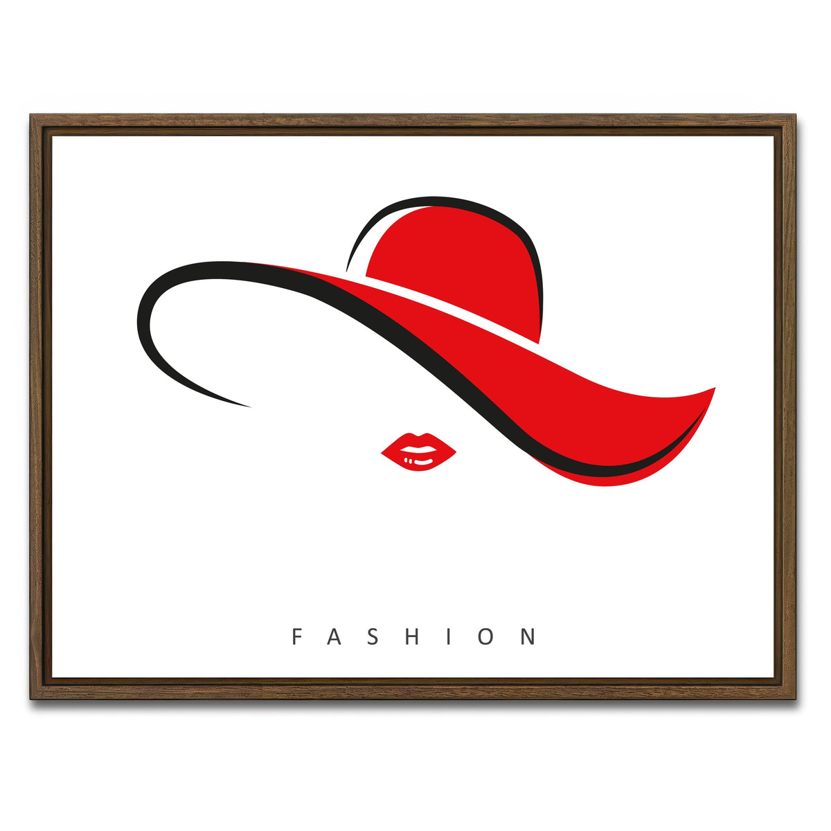 AUTO-MOCKUP WHITE | Fashion Red | 1 Piece | Walnut Framed Canvas | group=4x3
