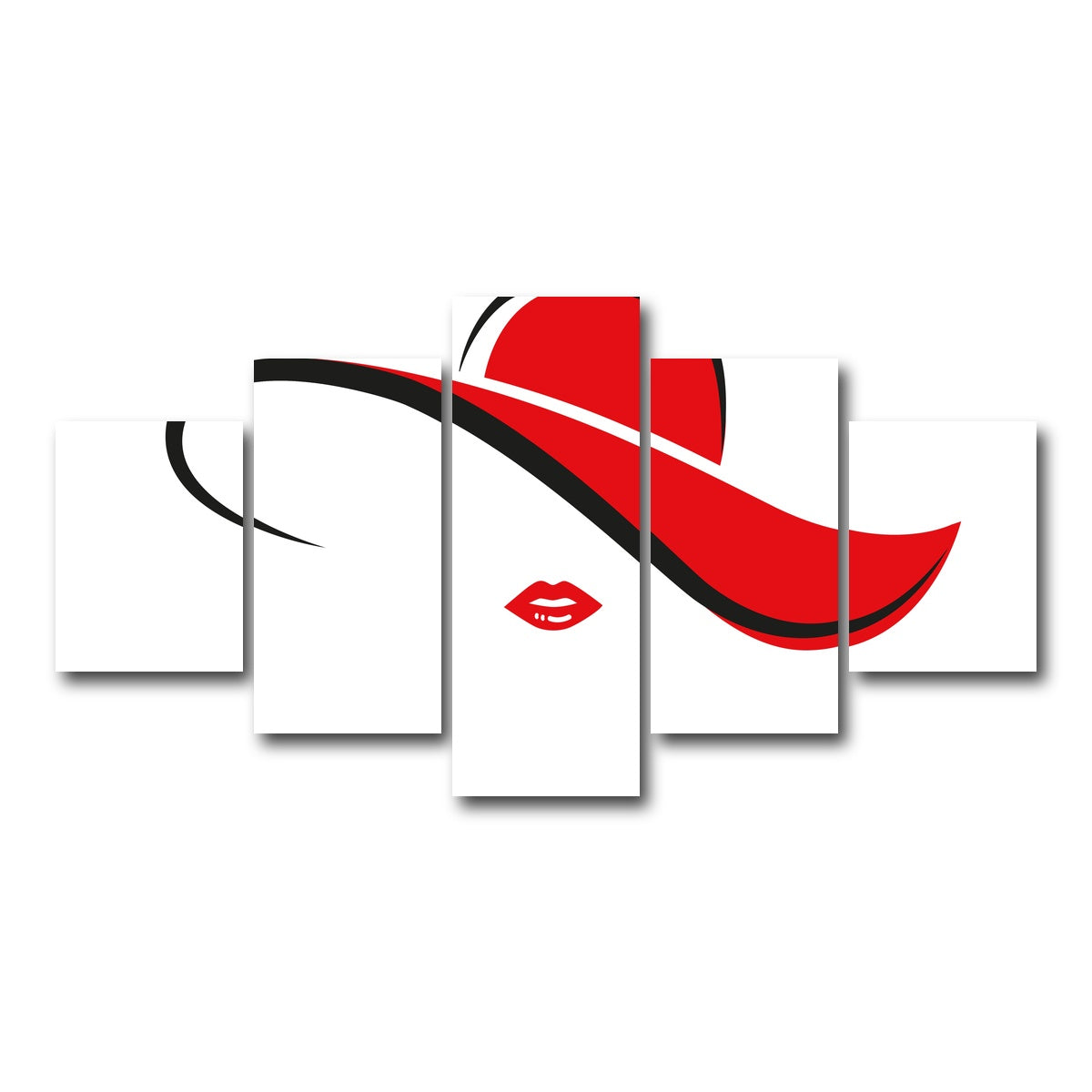 AUTO-MOCKUP WHITE | Fashion Red | 5 Piece | Gallery Wrap Canvas | group=5_short