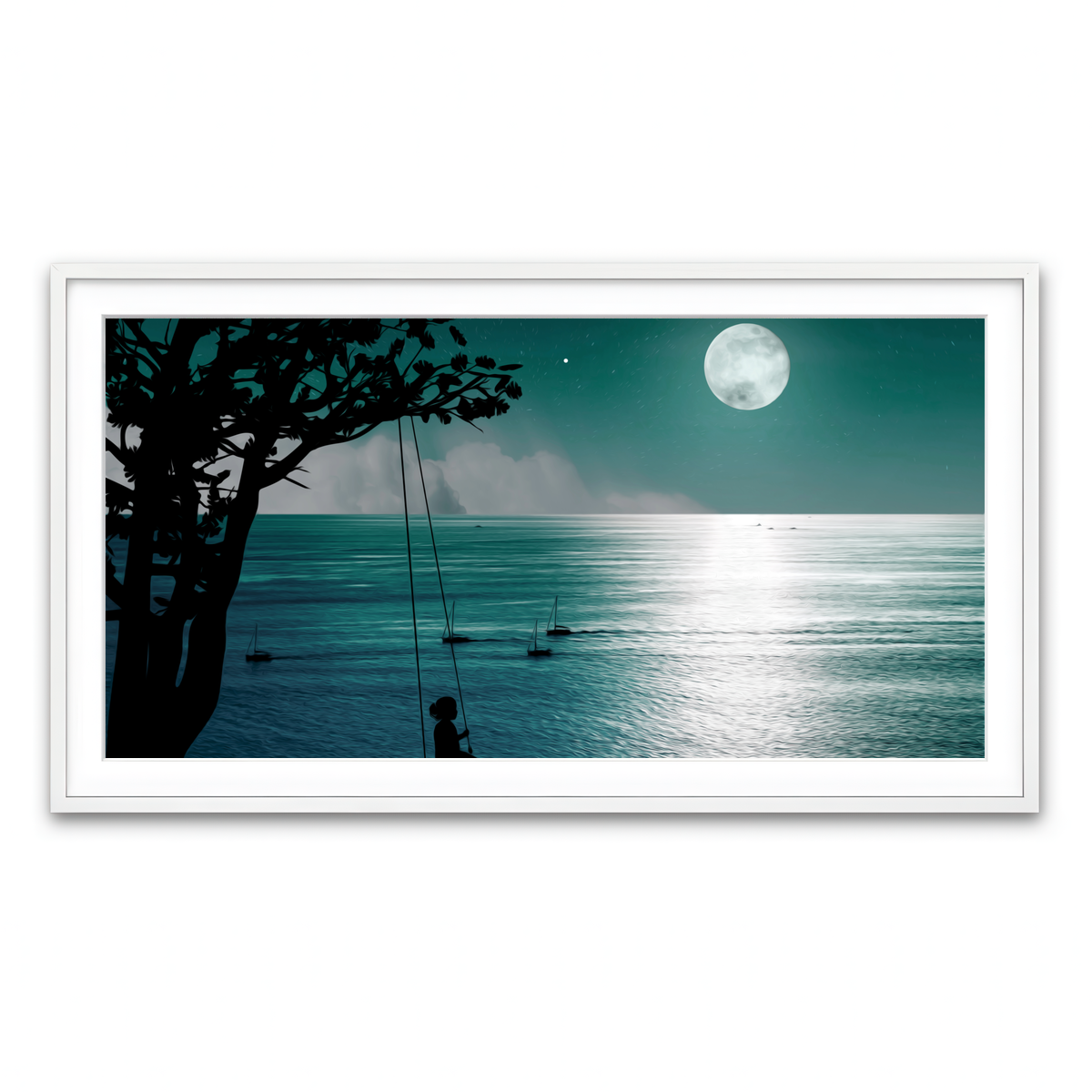 Framed Print 2x1 White