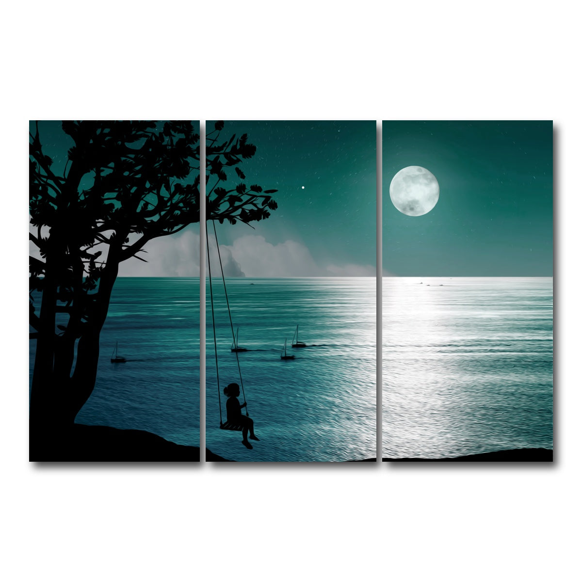 AUTO-MOCKUP WHITE | Feelings in the Night | 3 Piece | Gallery Wrap Canvas | group=12x24