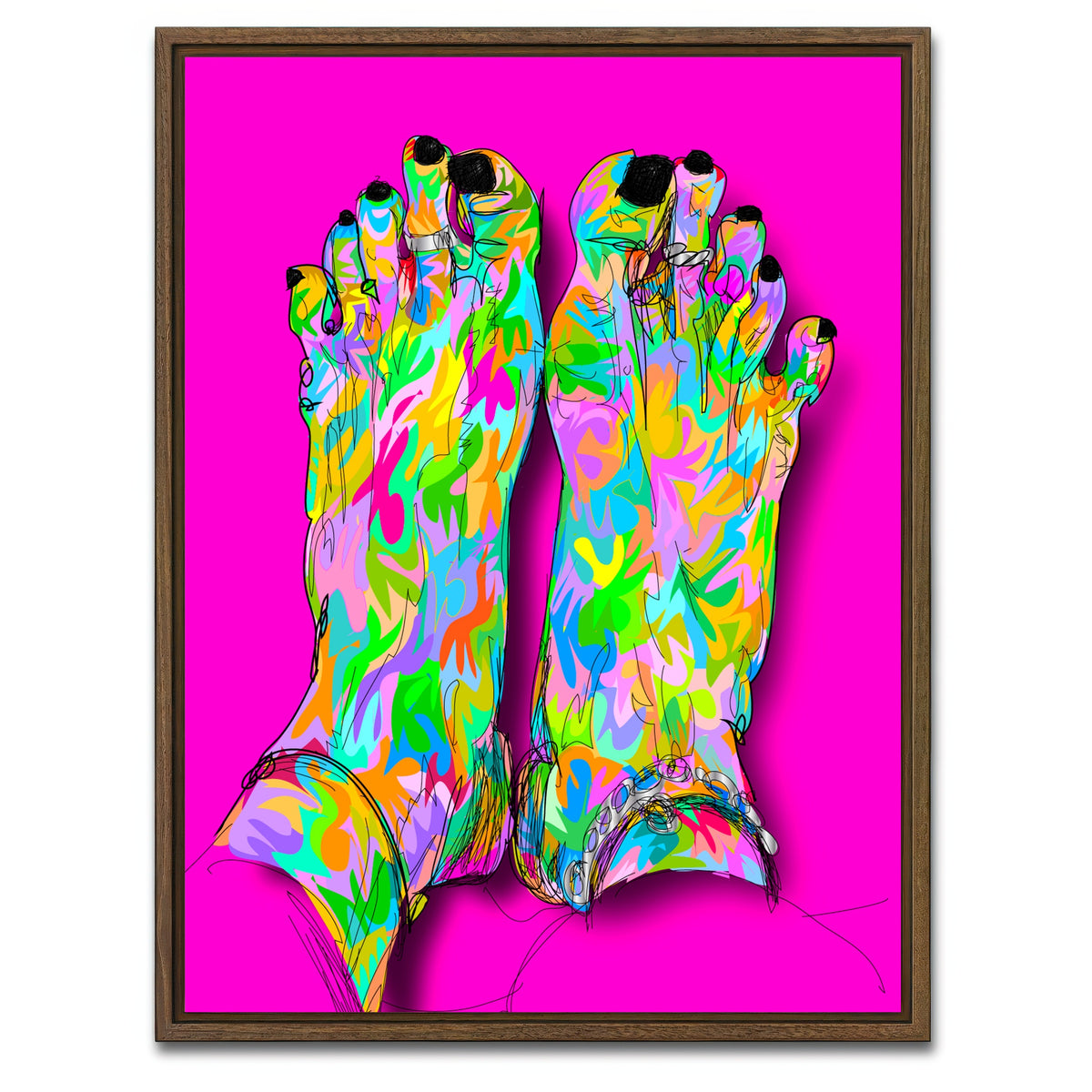 AUTO-MOCKUP WHITE | Feet toe ring | 1 Piece | Walnut Framed Canvas | group=3x4