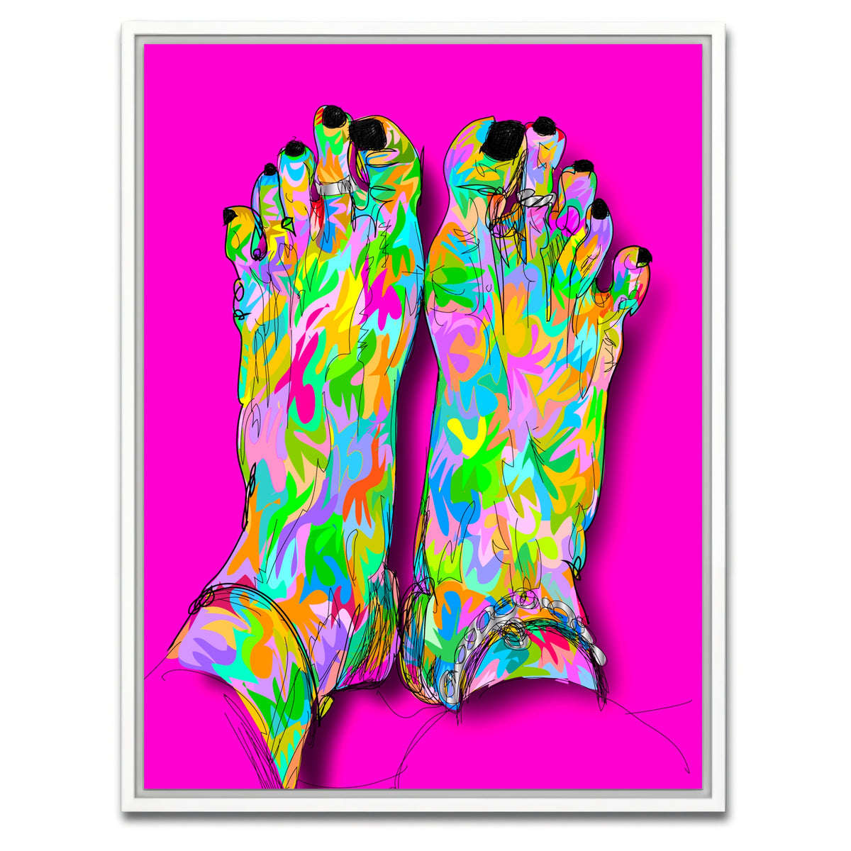 AUTO-MOCKUP WHITE | Feet toe ring | 1 Piece | White Framed Canvas | group=3x4