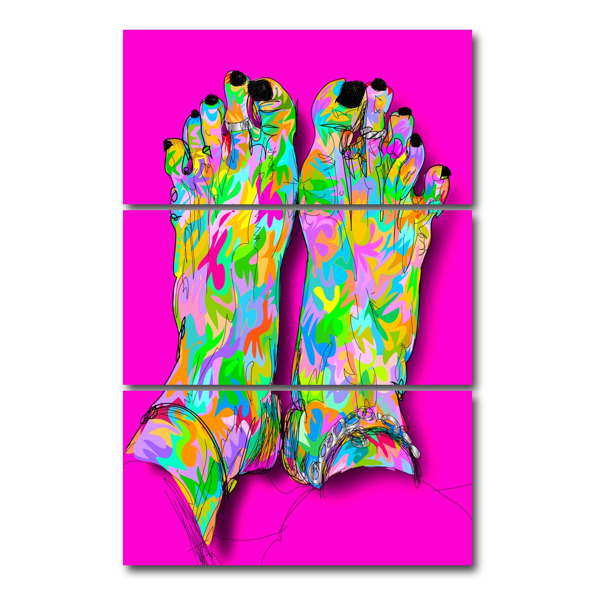 AUTO-MOCKUP WHITE | Feet toe ring | 3 Piece | Gallery Wrap Canvas | group=12x24_stacked