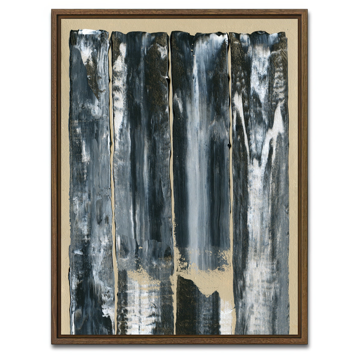 AUTO-MOCKUP WHITE | Fence Abstract | 1 Piece | Walnut Framed Canvas | group=3x4