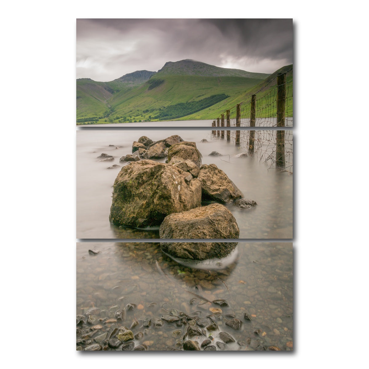 AUTO-MOCKUP WHITE | Fence With a View | 3 Piece | Gallery Wrap Canvas | group=12x24_stacked