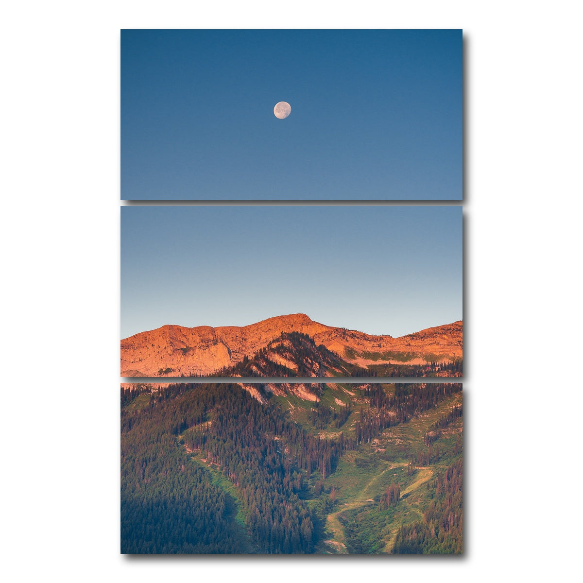 AUTO-MOCKUP WHITE | Fernie Moonrise | 3 Piece | Gallery Wrap Canvas | group=12x24_stacked