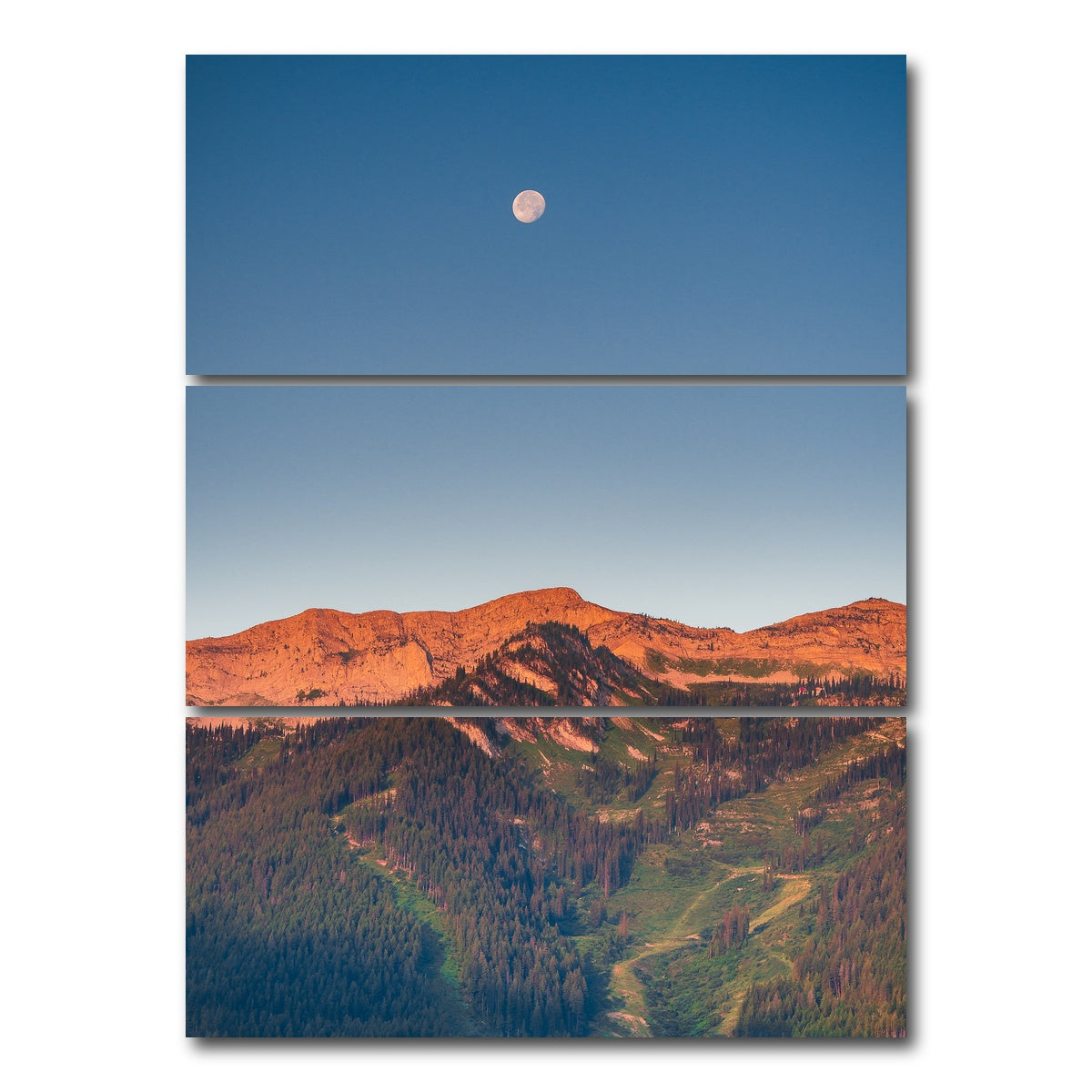 AUTO-MOCKUP WHITE | Fernie Moonrise | 3 Piece | Gallery Wrap Canvas | group=8x18_stacked