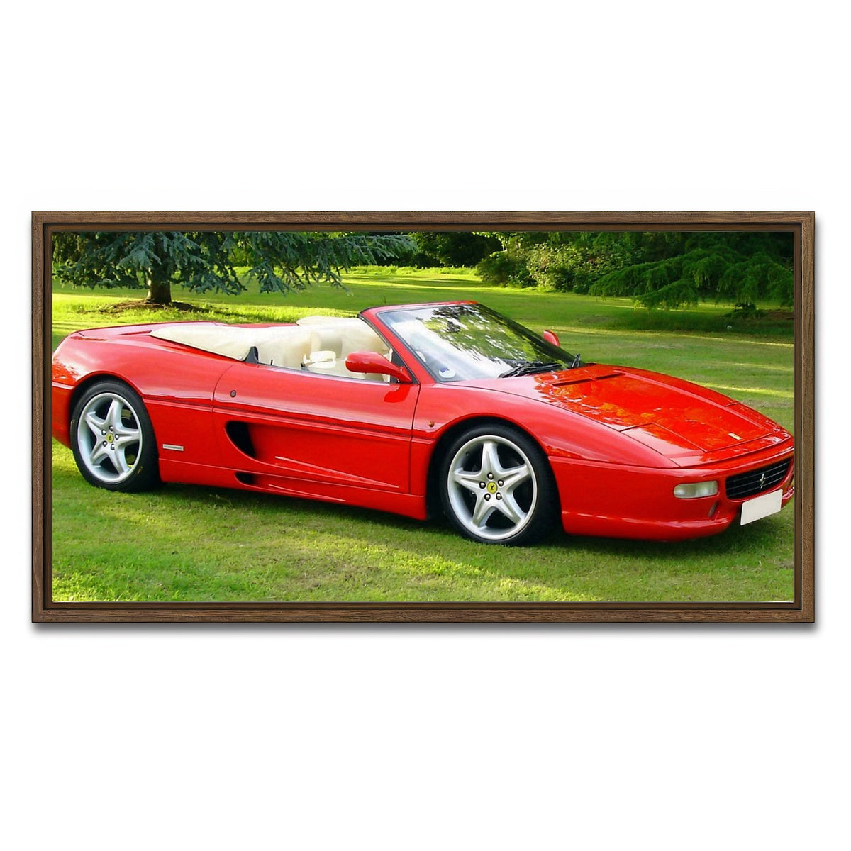 AUTO-MOCKUP WHITE | Ferrari F355 Convertible | 1 Piece | Walnut Framed Canvas | group=2x1
