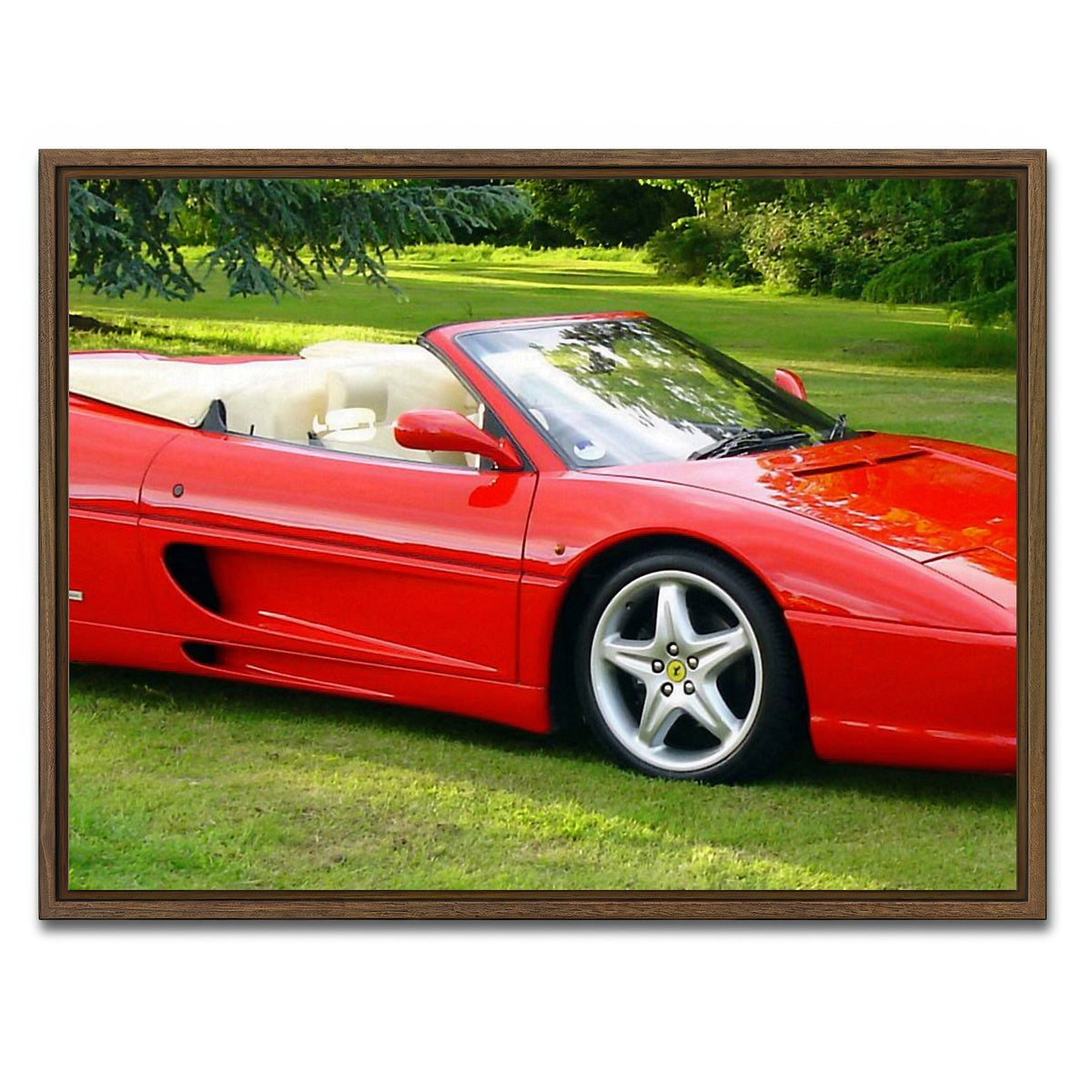 AUTO-MOCKUP WHITE | Ferrari F355 Convertible | 1 Piece | Walnut Framed Canvas | group=4x3