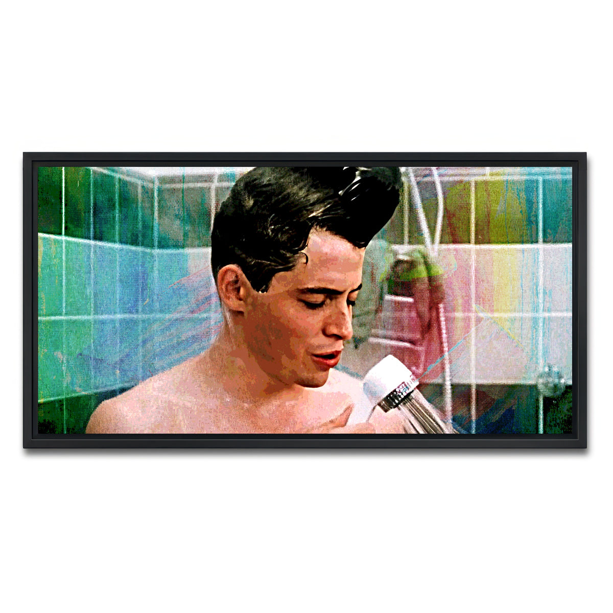 AUTO-MOCKUP WHITE | Ferris Bueller Shower | 1 Piece | Black Framed Canvas | group=2x1