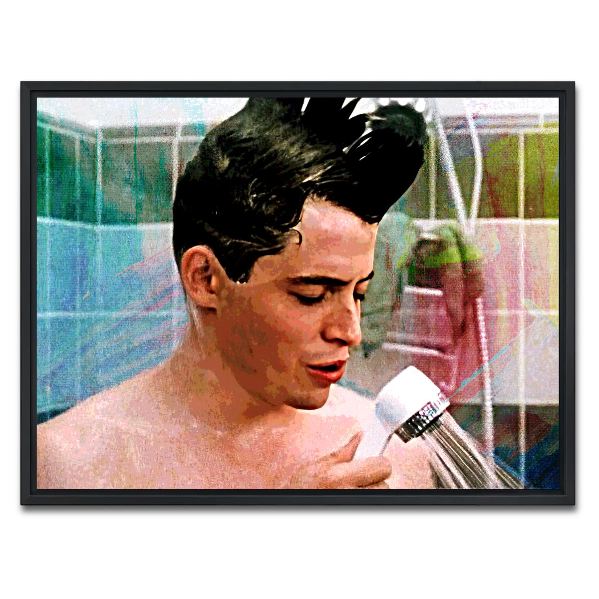 AUTO-MOCKUP WHITE | Ferris Bueller Shower | 1 Piece | Black Framed Canvas | group=4x3