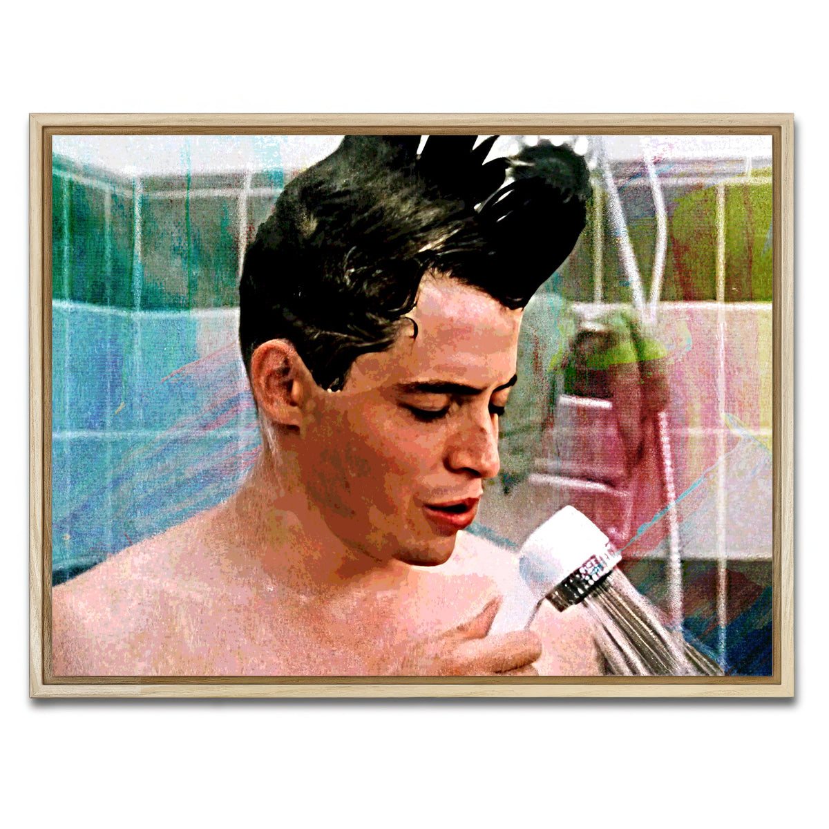 AUTO-MOCKUP WHITE | Ferris Bueller Shower | 1 Piece | Natural Framed Canvas | group=4x3