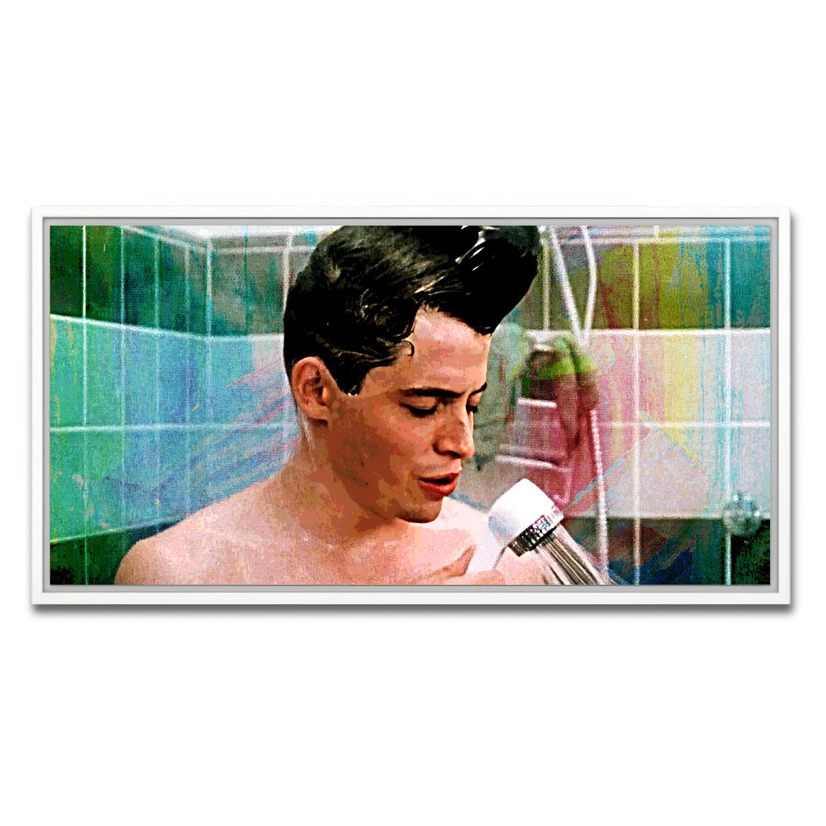 AUTO-MOCKUP WHITE | Ferris Bueller Shower | 1 Piece | White Framed Canvas | group=2x1