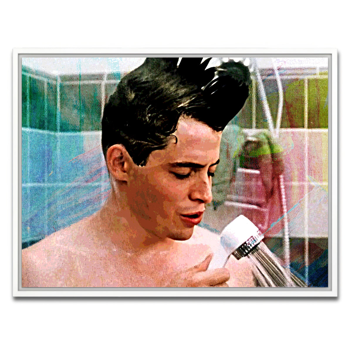 AUTO-MOCKUP WHITE | Ferris Bueller Shower | 1 Piece | White Framed Canvas | group=4x3