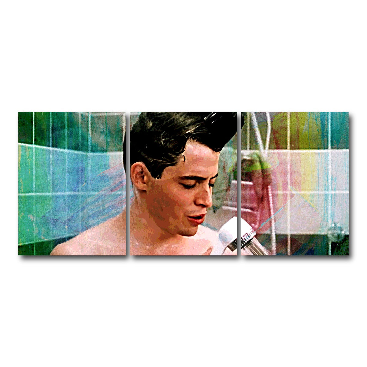 AUTO-MOCKUP WHITE | Ferris Bueller Shower | 3 Piece | Gallery Wrap Canvas | group=18x24