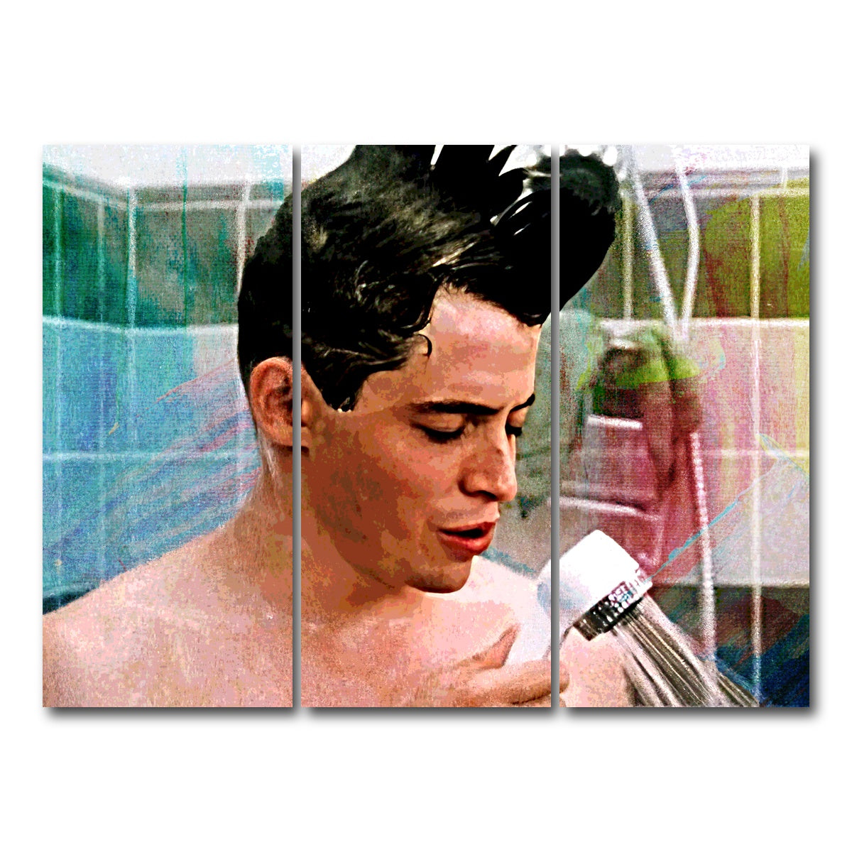 AUTO-MOCKUP WHITE | Ferris Bueller Shower | 3 Piece | Gallery Wrap Canvas | group=8x18