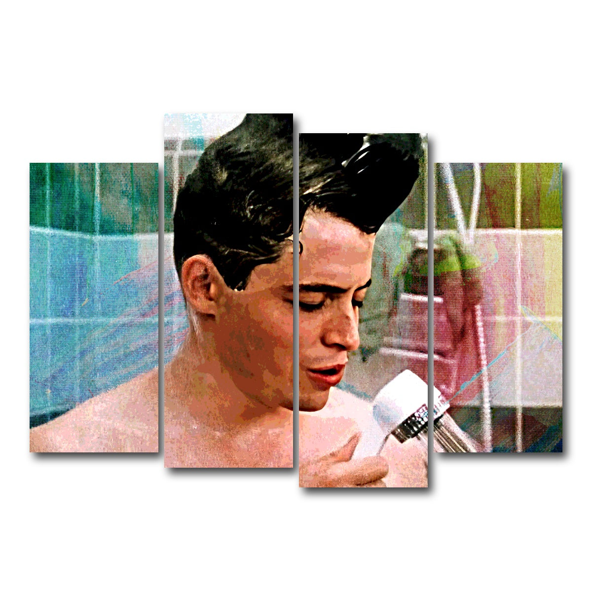 AUTO-MOCKUP WHITE | Ferris Bueller Shower | 4 Piece | Gallery Wrap Canvas | group=4_normal