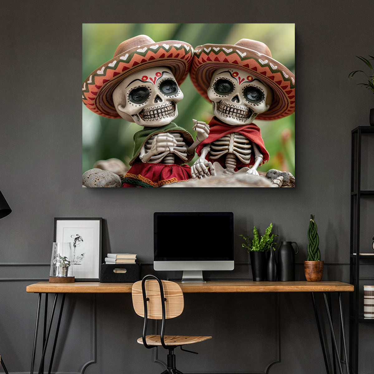 Festive Skeleton Figurines Wall Art