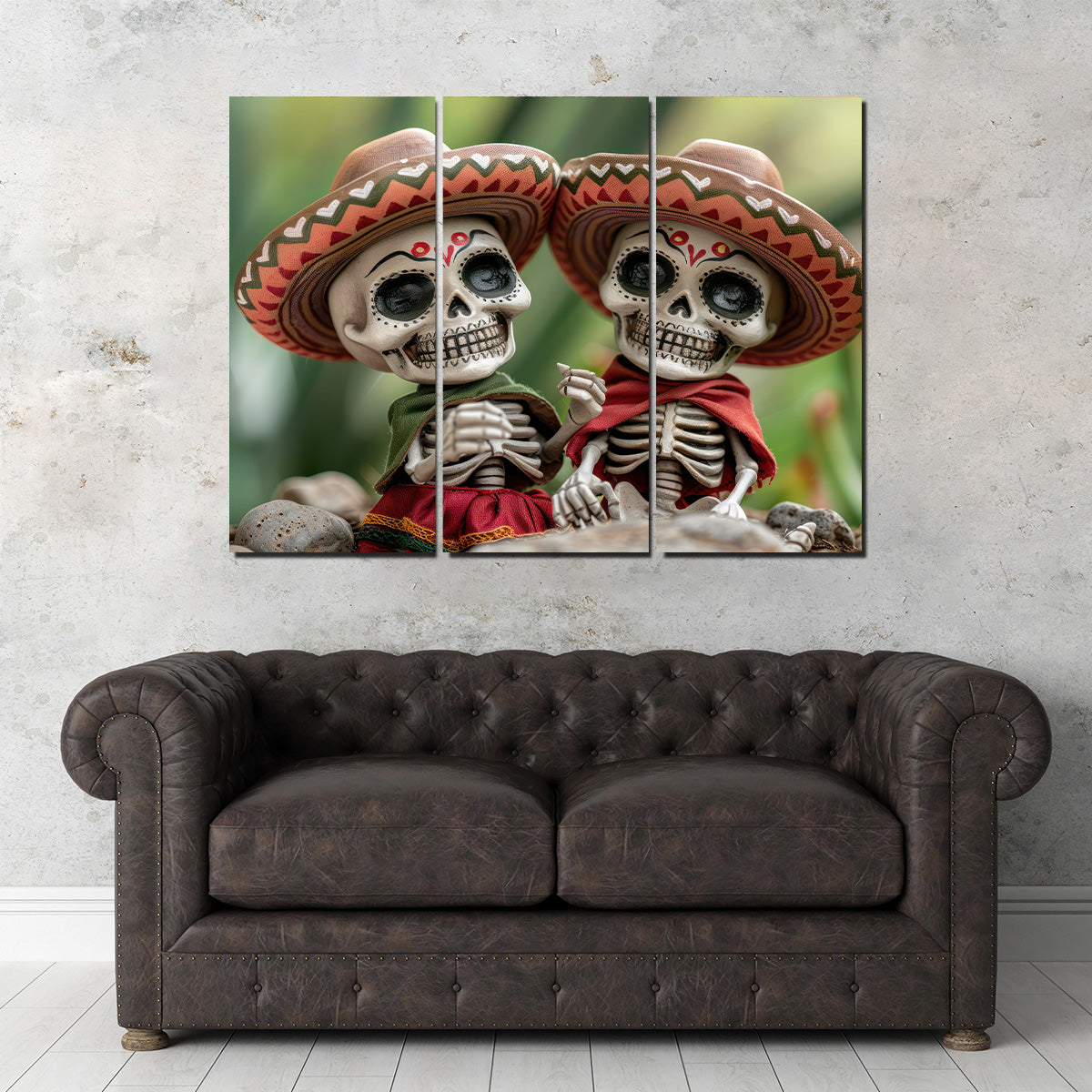 Festive Skeleton Figurines Wall Art