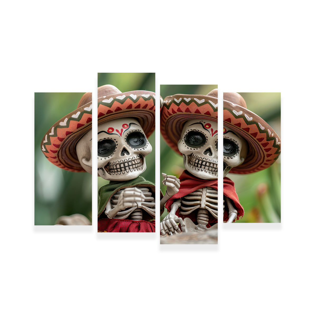 Festive Skeleton Figurines Wall Art