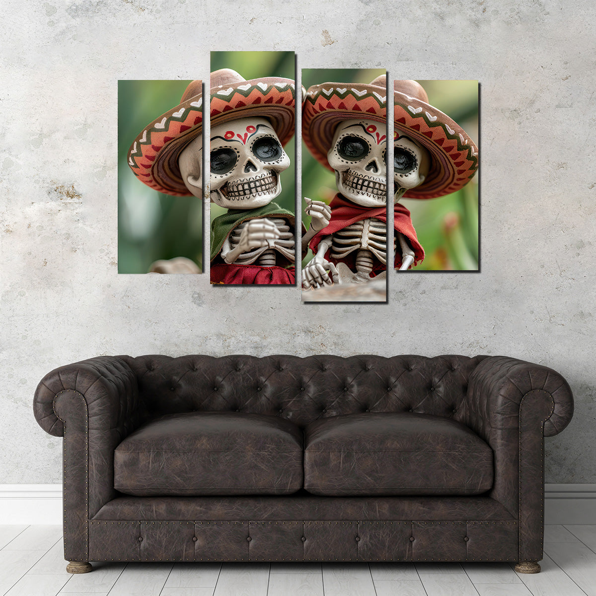 Festive Skeleton Figurines Wall Art