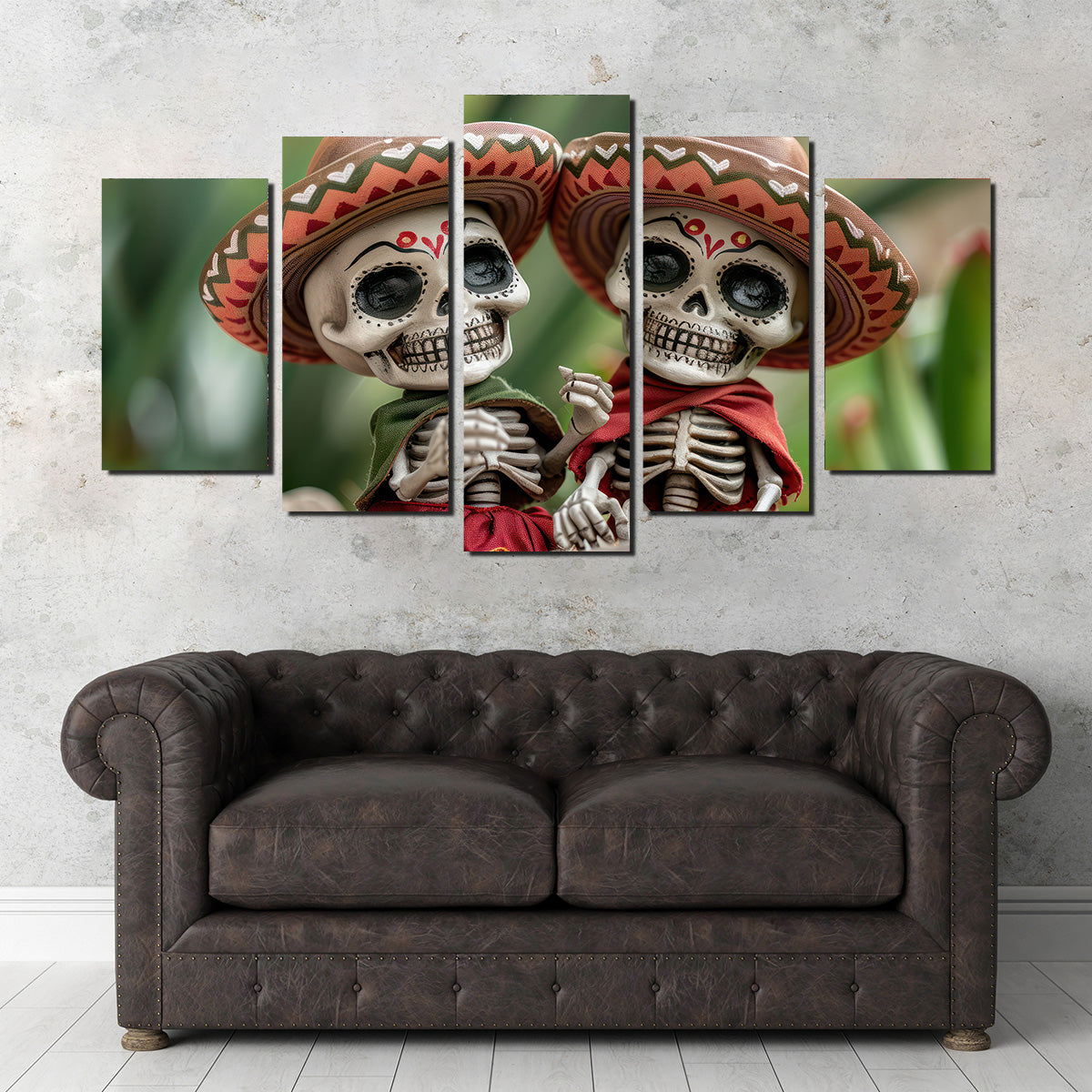 Festive Skeleton Figurines Wall Art