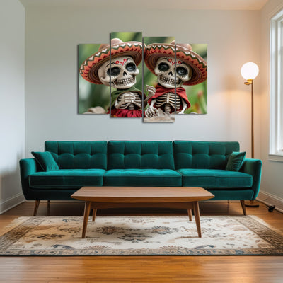 AUTO-MOCKUP ROOM | Festive Skeleton Figurines