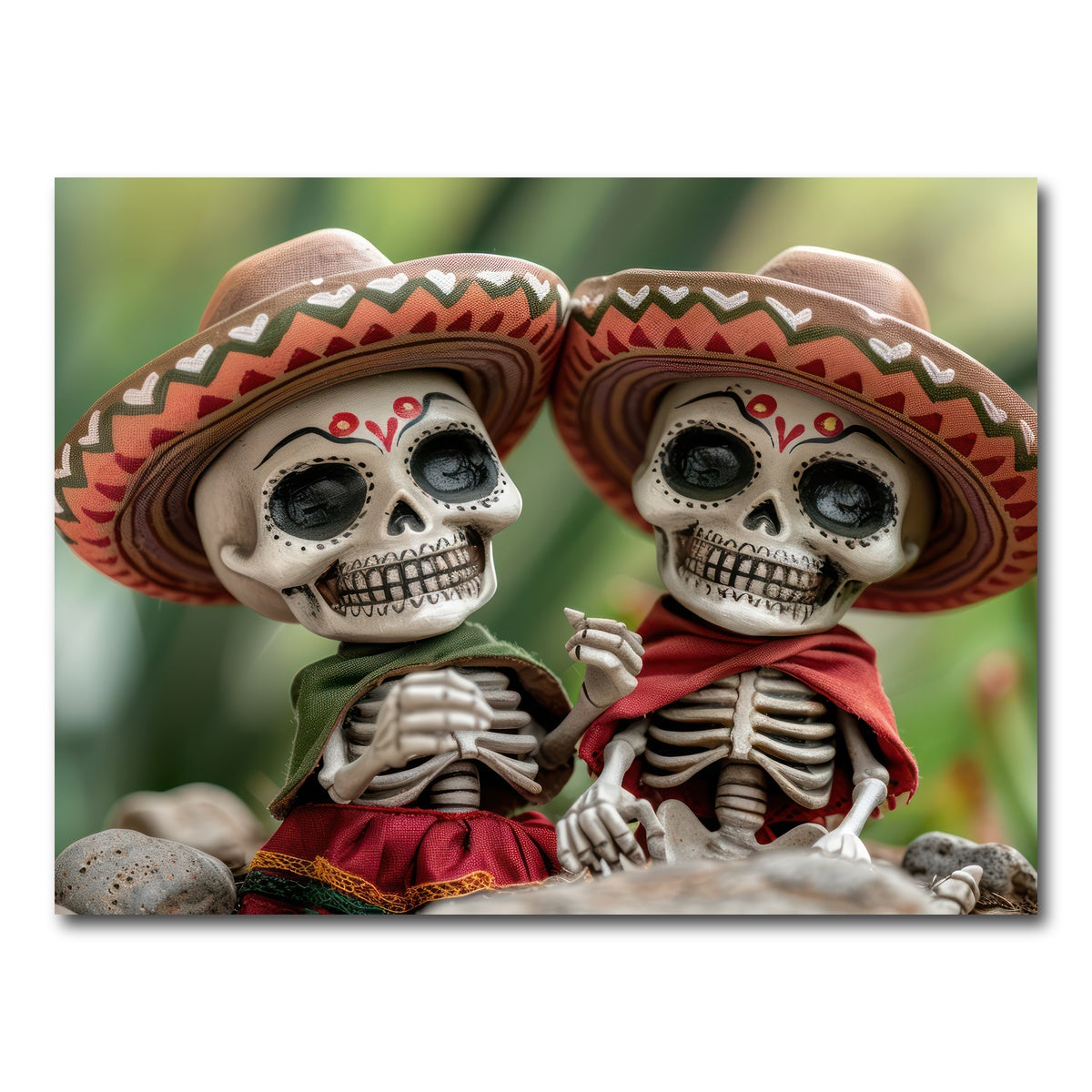 AUTO-MOCKUP WHITE | Festive Skeleton Figurines | 1 Piece | Gallery Wrap Canvas | group=4x3