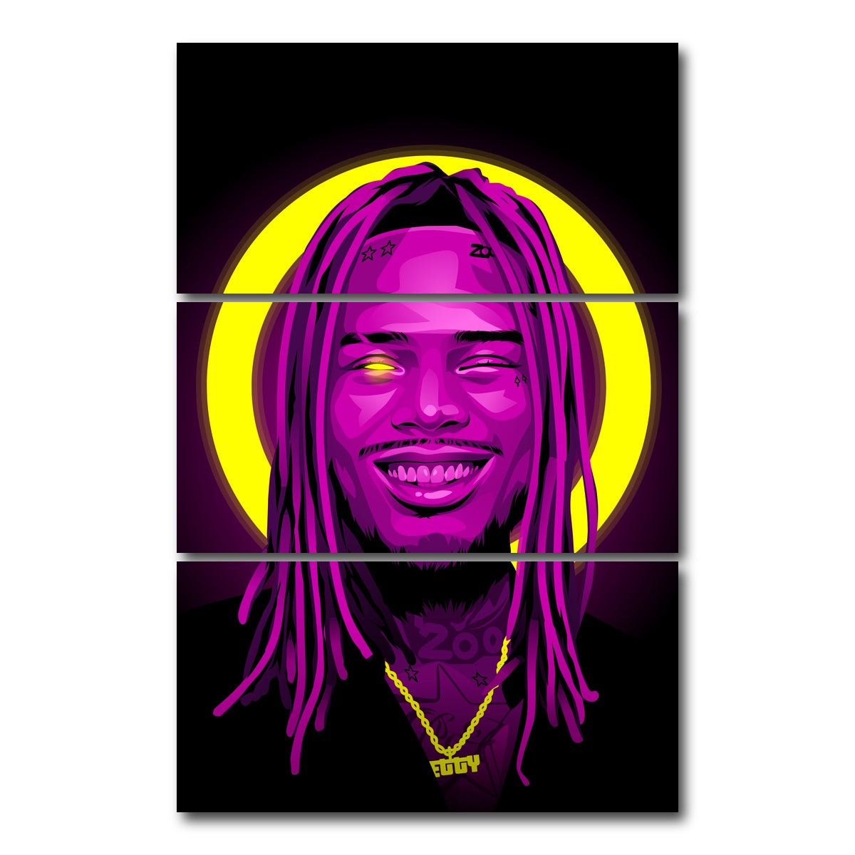 AUTO-MOCKUP WHITE | Fetty wap | 3 Piece | Gallery Wrap Canvas | group=12x24_stacked