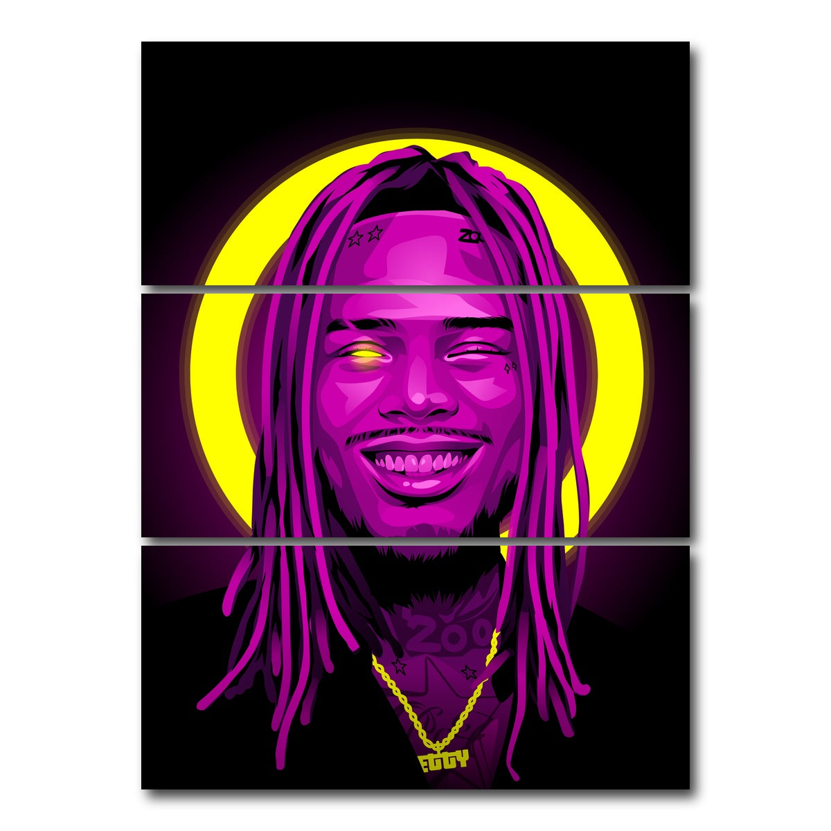 AUTO-MOCKUP WHITE | Fetty wap | 3 Piece | Gallery Wrap Canvas | group=8x18_stacked
