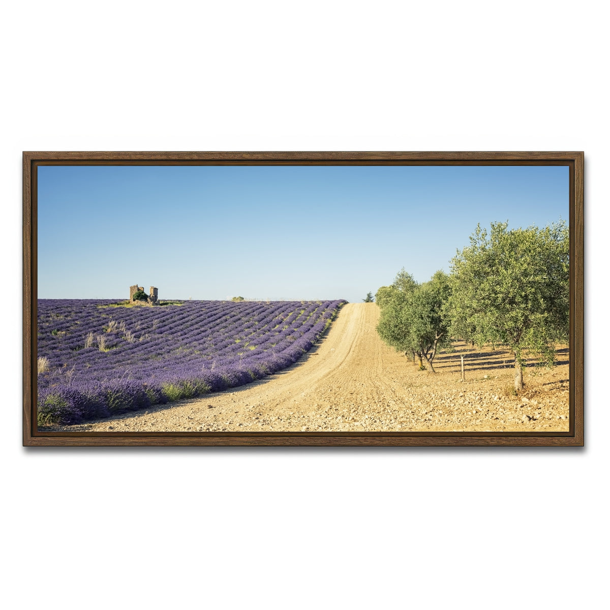 AUTO-MOCKUP WHITE | Fields In Provence | 1 Piece | Walnut Framed Canvas | group=2x1