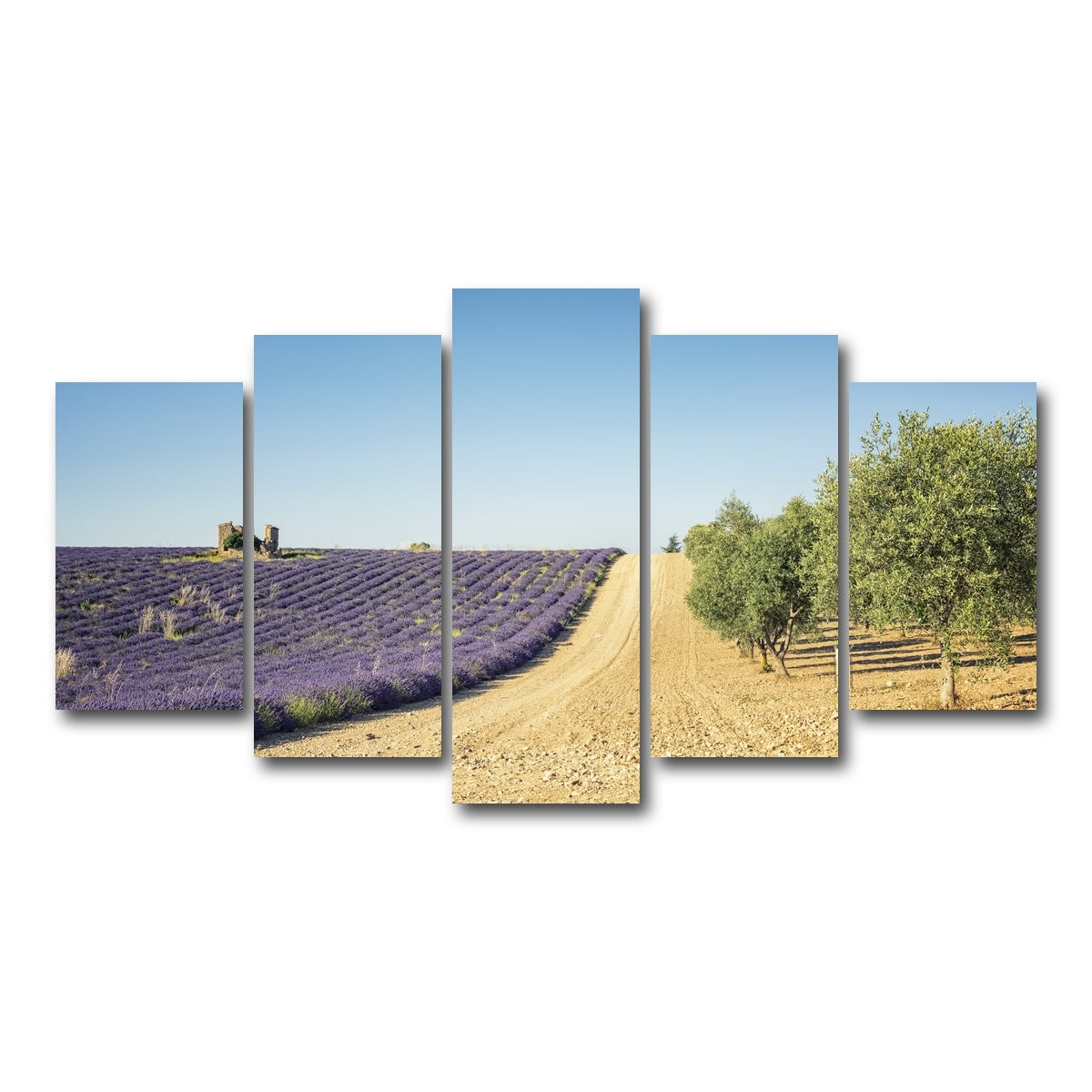 AUTO-MOCKUP WHITE | Fields In Provence | 5 Piece | Gallery Wrap Canvas | group=5_normal