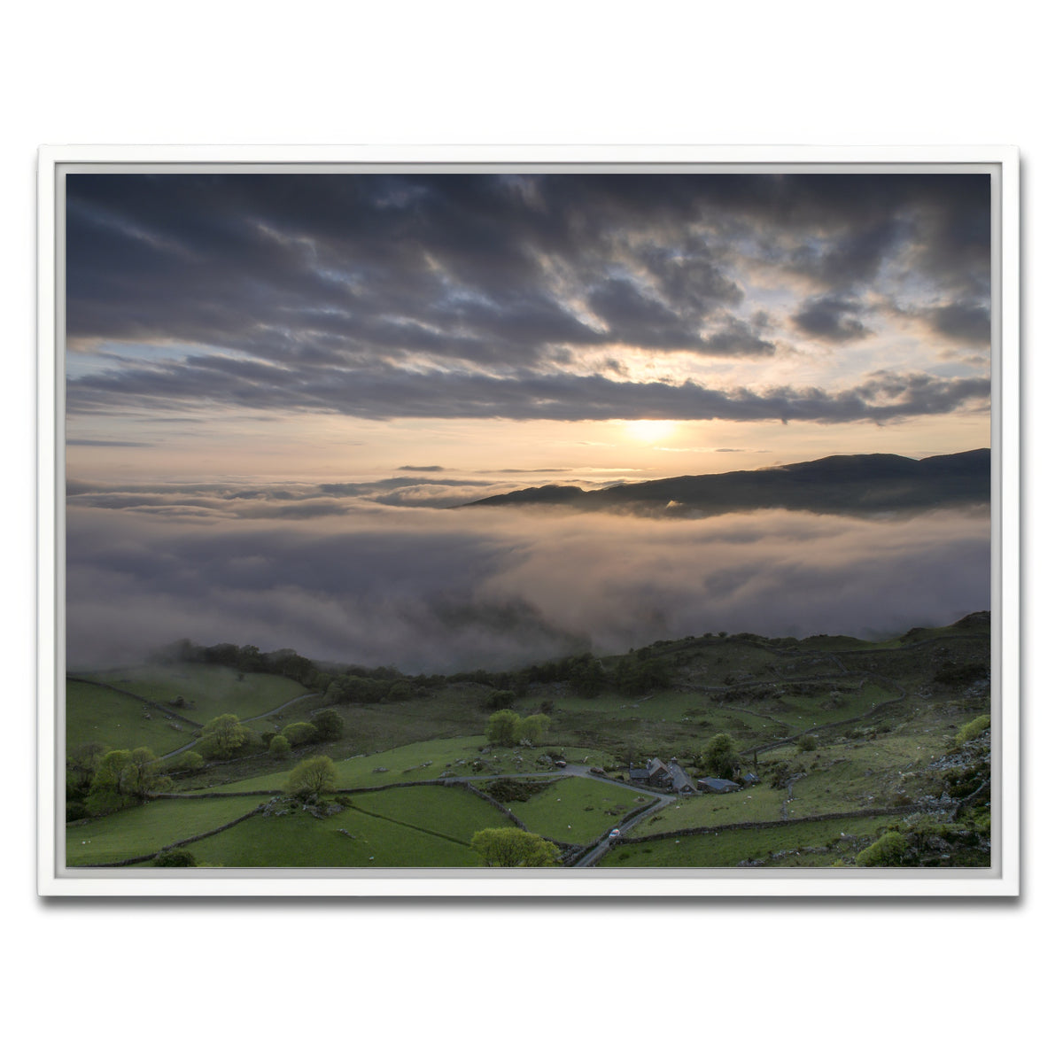 AUTO-MOCKUP WHITE | Fields of Snowdonia | 1 Piece | White Framed Canvas | group=4x3
