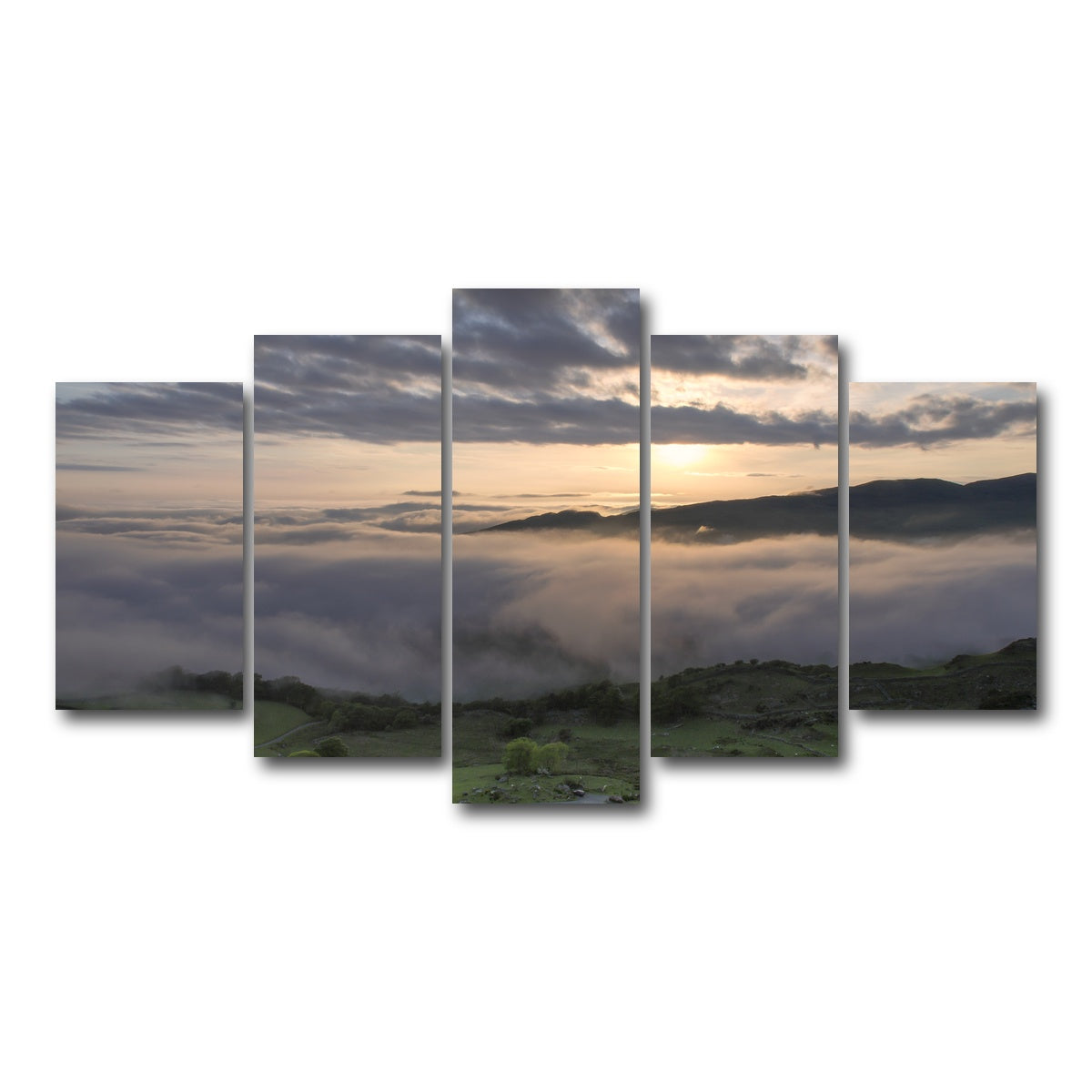AUTO-MOCKUP WHITE | Fields of Snowdonia | 5 Piece | Gallery Wrap Canvas | group=5_normal