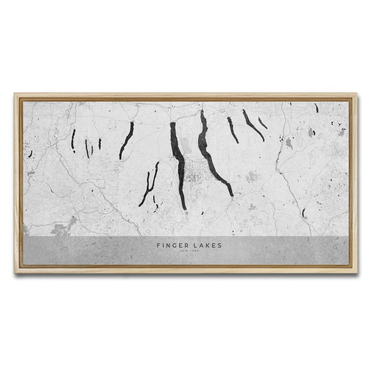 AUTO-MOCKUP WHITE | Finger Lakes Map 2 | 1 Piece | Natural Framed Canvas | group=2x1