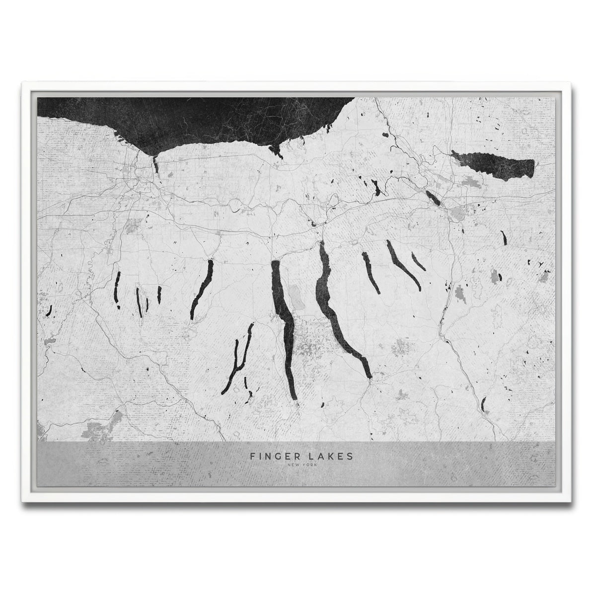 AUTO-MOCKUP WHITE | Finger Lakes Map 2 | 1 Piece | White Framed Canvas | group=4x3